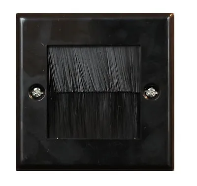 Black Single Gang Brush Strip Wallplate / Wall Plate / Faceplate Cable Tidy  • £3.75