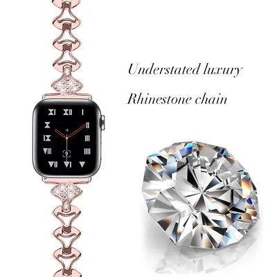 $15.99 • Buy For Apple Watch Series 6 5 4 3 21 38/40 42/44mm Bling Bracelet IWatch Band Strap