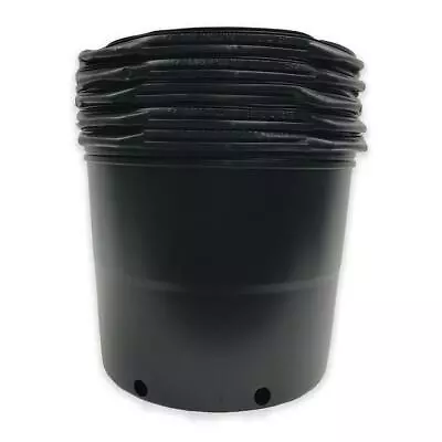 Viagrow 7 Gallon Nursery Pot Planter Garden Black Round Plastic Gardening 5 Pack • $43.95