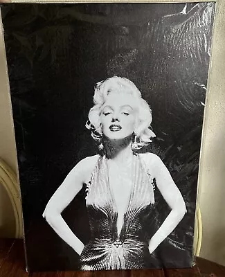 Iconic Marilyn Monroe Wrapped Canvas Print Wall Art Black & White See Details • $30