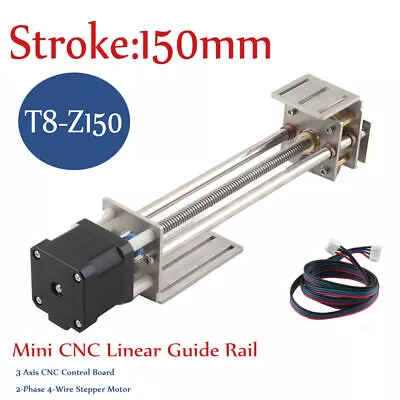 150mm Travel Length Linear Stage Actuator CNC Z-Axis Slide Table W/Stepper Motor • $51.99