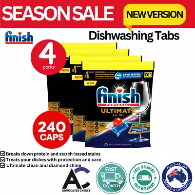 240pk Finish Powerball Ultimate All-in-1 Care Shine Protect Dishwashing Tablets • $108.94