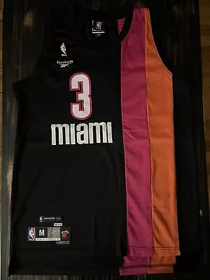 VTG NBA Reebok HWC Miami Heat Floridians Dwyane D Wade Jersey #3 Men Medium M • $149.99