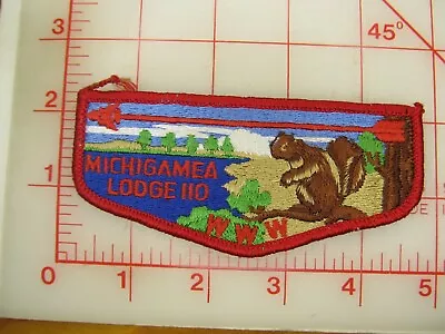 OA Lodge 110 MICHIGAMEA Collectible Red Border S ? Starch Back Patch (CM) • $4.49
