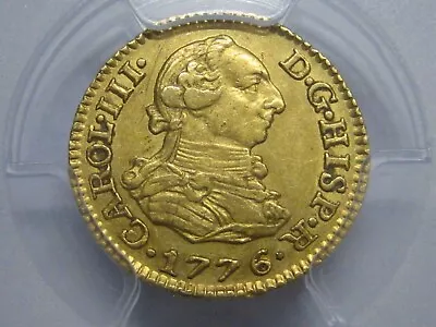 1776 Madrid 1/2 Escudo Pcgs Au Gold Charles Iii Spain Doubloon Colonial Era • $1050