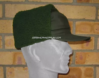 Grade 1 Swedish Army Surplus Cold Weather Dark Green Fur Lined Ecw Hattrapper • $11.39