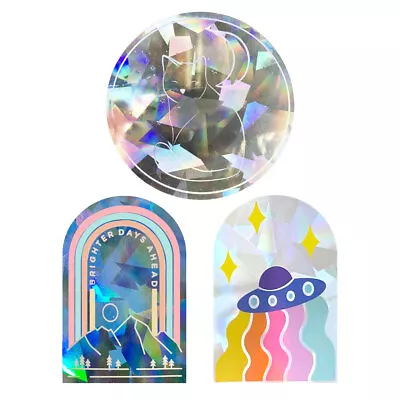 Rainbow Effect Window Stickers Removable And Reusable PVC Window Decals GymRk • $13.99