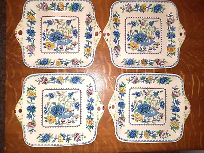 Set Of 4 Mason's Patent Ironstone Regency 9  Square Cake / Sandwich Plates • $59.99