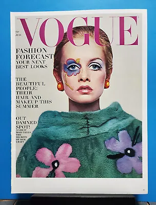 Vintage Vogue Magazine Cover Poster Famous Model Twiggy | Fashion Poster Print • $31.09