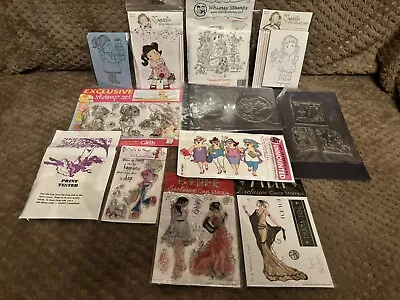 Job Lot Of Clear Stamps Inc Whimsy Magnolia Tilda Art Impressions And More • £10