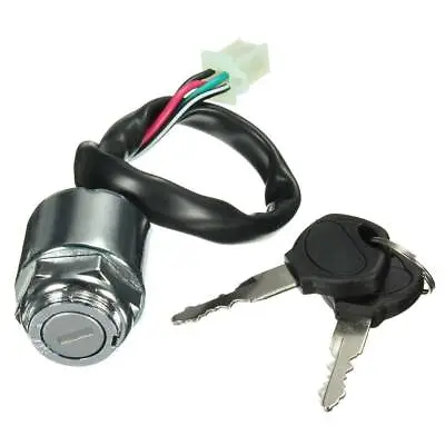 Universal Motorcycle Ignition Barrel Switch 2 Keys 4 Wire For ATV Quad Dirt Bike • $10.44