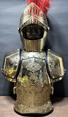 Nikka Vintage Brass Knight Armor Helmet Bar Decanter Set Japan NO GLASS • $449.99