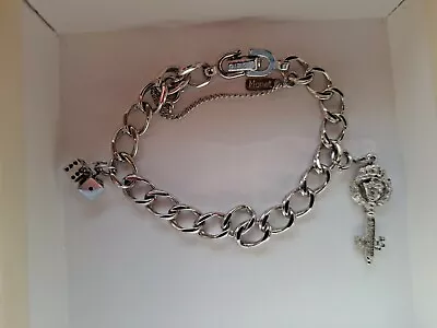 Vintage Monet Silvertone Charm Bracelet. 2 Charms  (1 Sterling) • $17.95