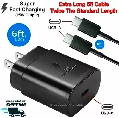 $5.94 • Buy 25w Type USB-C Super Fast Wall Charger+6FT Cable Samsung Galaxy A14 A23 A34 A54