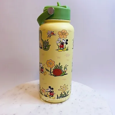 Mickey Mouse ''Mickey's Garden'' Stainless Steel Water Bottle W/ Built-In Straw • $69.99