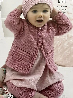 £1.90 • Buy Baby/childs Easy DK Cardigan,leggings & Hat Knitting Pattern.16”-26”