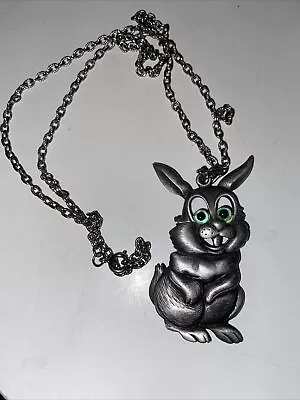 Vintage JJ Bunny Rabbit  Glasses Missing Pendant Necklace 24 In Chain • $8.88