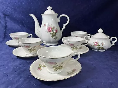 Moss Rose Like Style China 12 Piece Vintage Tea Set Charmingly Detailed • $74.95