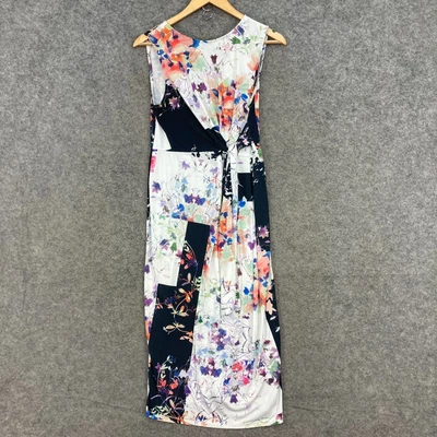 $19.95 • Buy Asos Womens Dress Size 12 White Floral Sleeveless Round Neck Stretch J15106