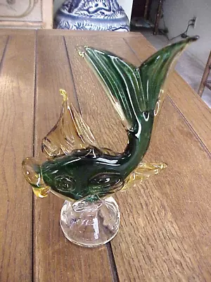 Murano Art Glass Paperweight Stylized Fish.  7-1/2 In Tall By 5-1/2 In Wide • $22