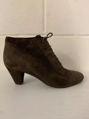 Cara London Boots Size 6 Brown Suede Lace Up Heeled Ankle Boot  • £32.99