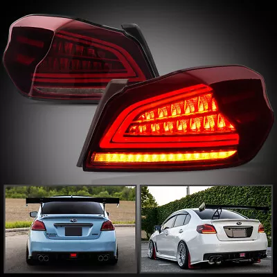 VLAND Red Tail Lights For Subaru WRX/WRX STI 2015-2021 LED Rear Brake Lamps Pair • $299.99