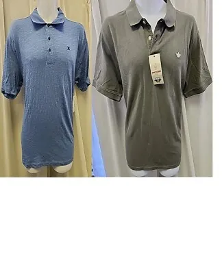 Lot Of 2 NWT Hurley Dockets Men’s Large Polo Shirts Heather Blue Moss Green • $22.99