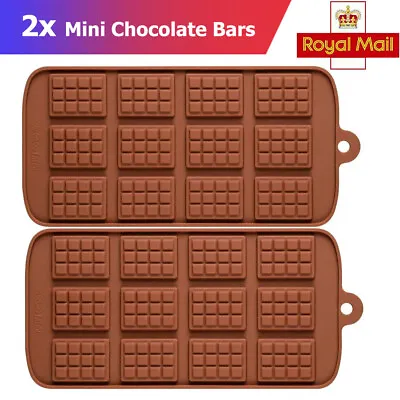£5.89 • Buy 2Pc 12 Cell Silicone Chocolate Bar Mould Chocolatier Mold Snap Wax Melts Bars UK