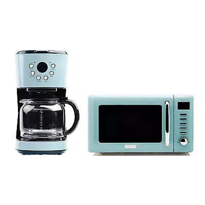 Haden Heritage 12 Cup Programmable Coffee Maker With Countertop Microwave Blue • $207.99