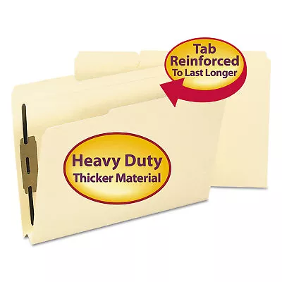 Smead 1 1/2 Inch Expansion Folders Two Fasteners 1/3 Top Tab Legal Manila 50/Box • $59.63