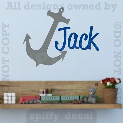 MONOGRAM Personalized Name Vinyl Wall Decal Sticker Nursery Boy Girl Boat Anchor • $21.15