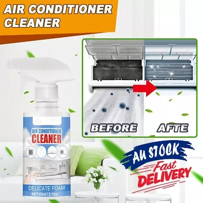 60/120ml Air Conditioner Foaming Cleaner Air Con Coil Foam Cleaning Sprays AU • $11.98