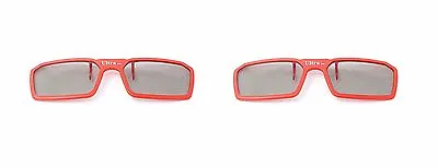 New 2 Pairs Of Clip On 3D Glasses Red Polorised For LG Tv Cinema RealD • £7.99