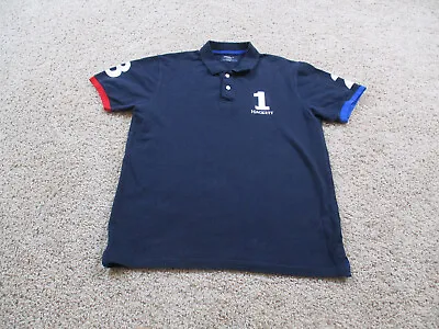 Hackett London Polo Shirt Mens XL Blue Rugby Short Sleeve Embroidered • $25.47
