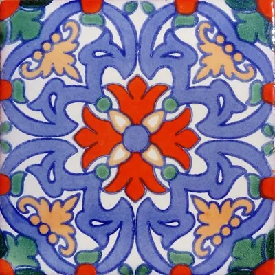 C#125) Mexican Tiles Ceramic Hand Made Spanish Influence Talavera Mosaic Art • $1.75