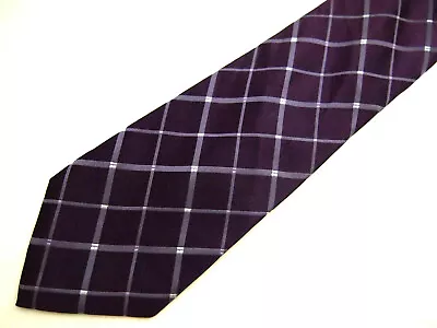 Mens Necktie Tie Purple Checkered Silk 60  • $5.27