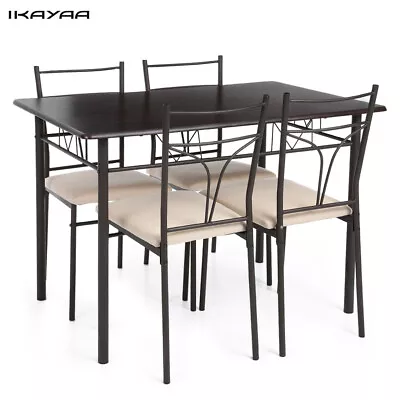 IKayaa Dining Table Set Kitchen Dining Table Set Chair Set With Metal Frame B2V2 • $135.94