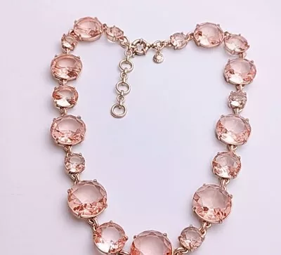 NEW AUTH J. Crew Classic Crystal Dot Necklace Peach Blush Gold Ox Plated Brass • $48.99