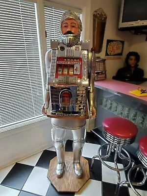 $12500 • Buy Hand Carved Character Knight 25 Cent Mills Silver Palace Castle Slot Machine  