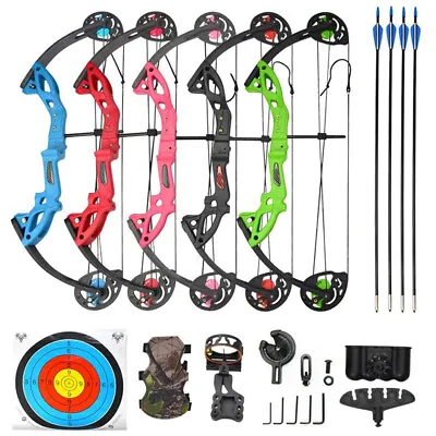 Youth Compound Bow Arrow Set 15-29lbs Junior Archery Beginner Shooting Target • £156.04