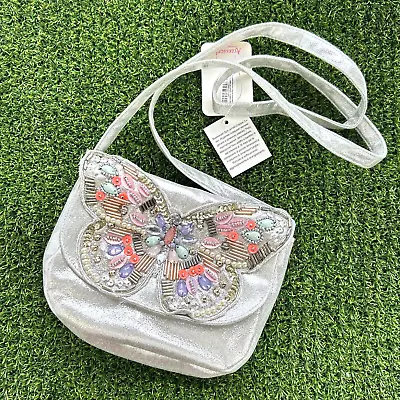 Accessorize Angels Girl Bag Silver Small Childrens Bridesmaid Kids Butterfly New • £8