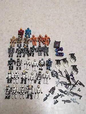 Lot Of Mega Bloks Construx Halo UNSC Spartan Mini Figures + Weapons • $75