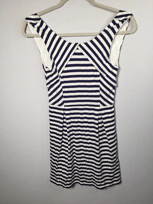 $22.95 • Buy Forever New Womens Blue And White Striped Fit And Flare Dress Size 8 Sleeveless