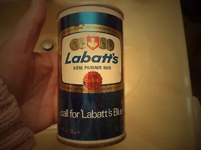 Labatt's Bleu Biere Beer 12 Oz Straight Edge Steel Can 9 Cities Canada Circles  • $10