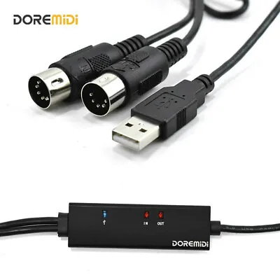 MIDI To USB Cable USB MIDI Converter With Indicator Light FTP Proceesing Chip • $14.50