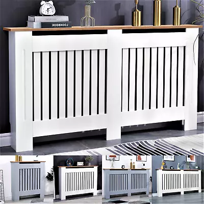 Modern Radiator Cover Small Large Wall Cabinet MDF Slats Wood Grill Furniture • £27.99