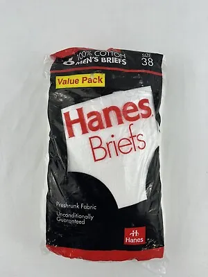 Vintage Hanes White Briefs 1992 Men's Size 38 Value Pack Of 6 Preshrunk Fabric • $19.99