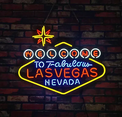 Welcome To Las Vegas Neon Sign Light Lamp Beer Bar Store Wall Decor 24x20 • $225