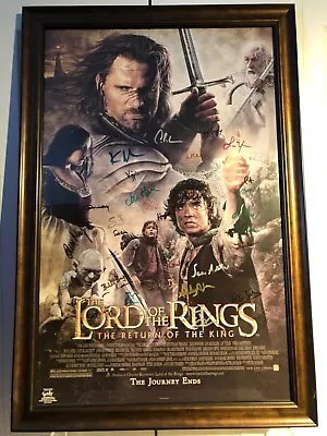 Lotr Poster Rotk Framed Signed By 36 Actorletter Of Authenticity 25x38 • £14864.81