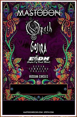 MASTODON | OPETH | GOJIRA | EAGLES OF DEATH METAL Ltd Ed New RARE Tour Poster • $34.99